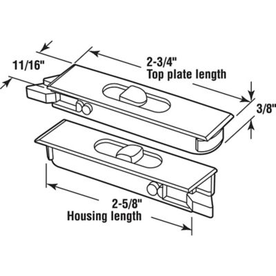 Image showing  Tilt Latch Pair, White Plastic Construction, Spring-Loaded, Snap-In, 1 Pair