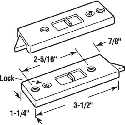 Image showing  2-5/16 in. White Plastic Spring-Loaded Tilt Latch, 1 Pair