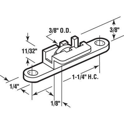 Image showing  3/8 in. Steel Flat-Edge Sliding Window Roller Assembly, Tom Rays, 4-Pack
