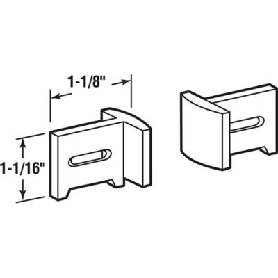Image showing  Pocket Door Bottom Guides, 1-1/8 in., Plastic, White, 2 pk., N 7015