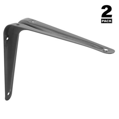 Image showing  Shelf Brackets, 5 in. x 6 in., Stamped Steel, Gray Enamel Finish, 2 pk., MP11411