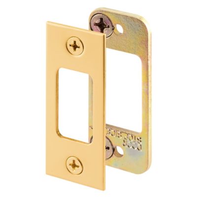 Prime-Line Brass Plated High Security Deadbolt Strike Set, 1/8 in. Heavy Gauge Steel