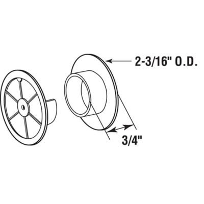 Image showing  Plastic Closet Pole Sockets, Accommodates 1-3/8 Inch Diameter Poles, White, (1 Set), N 6568