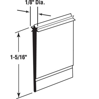 Image showing  Vinyl Shower Door Bottom Sweep, 36 In. x 1-5/16 In. Star Shaped Top, Clear (Single Pack), M 6227