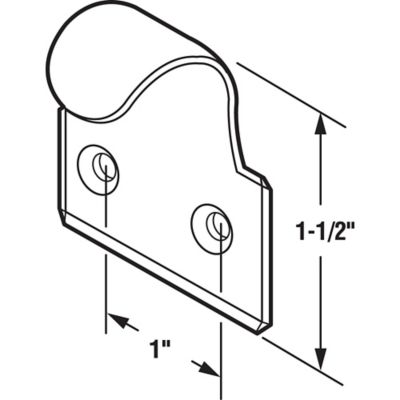 Image showing  Sash Lift, 1 in. Hole Centers, Steel, Brass Finish, 2 pk., F 2540