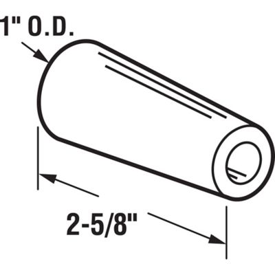 Image showing  2-5/8 in. White Rubber Sliding Door Bumper,, 2 pk., D 1802