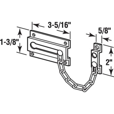 Image showing  Chain Door Guard, 3-5/16 in., Solid Brass Construction in an Antique Finish, U 9913