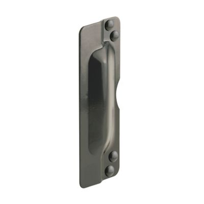 Prime-Line Latch Guard Plate Cover - Protect Against Forced Entry, Easy to Install on Out-Swinging Doors - Bronze, U 9504
