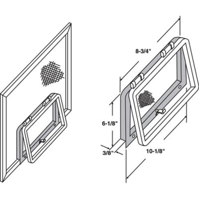 Image showing  Wicket, 6-1/8 in. x 10-1/8 in., Gray Plastic, PL 14698