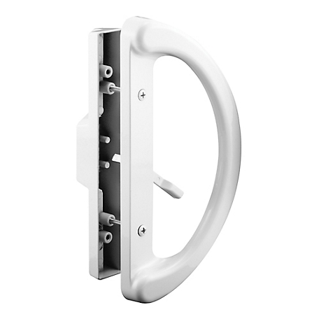 Prime-Line Mortise Style Sliding Patio Door Handle Set, White Diecast, Non-Keyed, Fits 3-15/16 in. Hole Spacing, C 1225