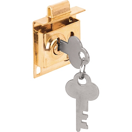 Prime-Line Mail Box Lock, Keyed, 5/16 in. Bolt, Brass Plated, MP4049