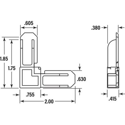 Image showing  Screen Frame Corner, 7/16 in. x 3/4 in., White Plastic, 50 pk., MP7726-50