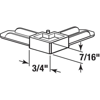 Image showing  Screen Frame Corner, 7/16 in. x 3/4 in., White Plastic, 50 pk., MP7726-50