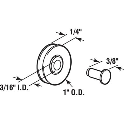Image showing  Sliding Screen Door Spring-Loaded Roller Assembly, High Density, 2-Pack