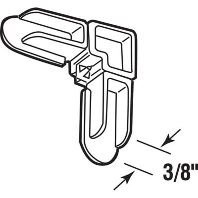 Image showing  Screen Frame Corner, 3/8 in. x 3/4 in., White Plastic, 50 pk., MP7723-50
