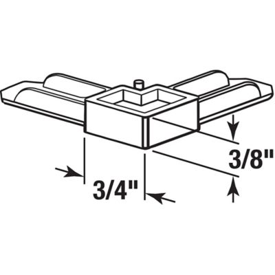 Image showing  Screen Frame Corner, 3/8 in. x 3/4 in., White Plastic, 50 pk., MP7723-50