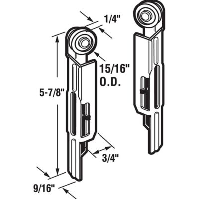 Image showing  Steel Frame Mount Closet Door Roller Set, N 6849