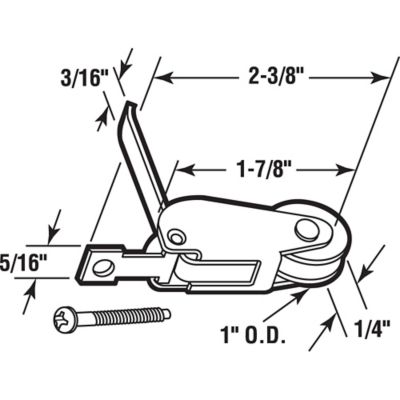 Image showing  1 in. Nylon, Sliding Screen Door, Spring Tension Roller, 2 pk., B 518