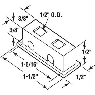 Image showing  Sliding Window Tandem Roller Assembly, 1/2 in. Flat Brass Rollers, 2 pk., G 3119