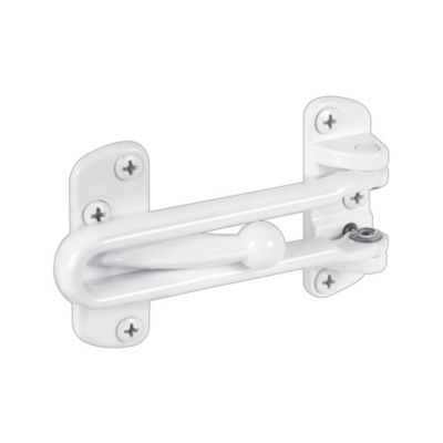 Prime-Line Swing Bar Lock for Hinged Swing-In Doors, 3-7/8 in. Bar Length, Diecast Zinc, White, U 9902