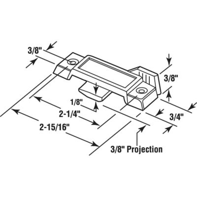 Image showing  Sash Lock for Vertical and Horizontal Sliding Windows, 2-1/4 in. Mounting Hole Centers, Black Diecast, F 2589