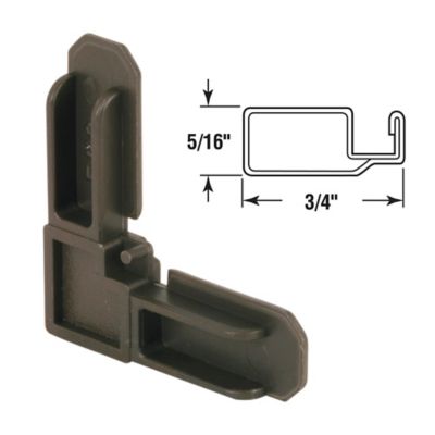 Image showing  Screen Frame Corner, 5/16 in. x 3/4 in., Bronze Plastic, 50 pk., MP7728-50