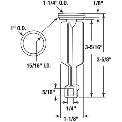 Image showing  3-5/8 in. Lavatory Drain Plug, Plastic, Chrome, Fits Pfister