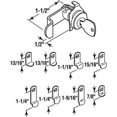 Image showing  1-1/16 in. Diameter, Mailbox Lock, Diecast, Nickel, 9 Cams, Locks Counter Clockwise Rotation, S 4531