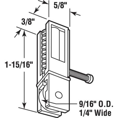 Image showing  Sliding Screen Door Bottom Roller Assemblies, Fits Hi-Lite Doors, 2 pk., B 544