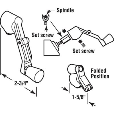 Image showing  Universal Folding Crank Handle, Fits Most Spindles, Aluminum, H 3959