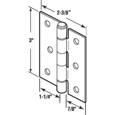 Image showing  Screen Door Replacement Hinges, 3 in. Long, Steel, Black, 2 pk., K 5039