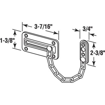 Image showing  Door Guard with Steel Chain, Satin Nickel, U 10386