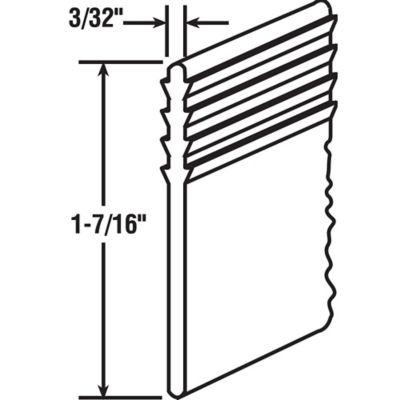 Image showing  Vinyl Shower Door Bottom Sweep, 36 In. x 1-5/16 In. Tee Wedge Shaped Top, Gray (Single Pack), M 6092