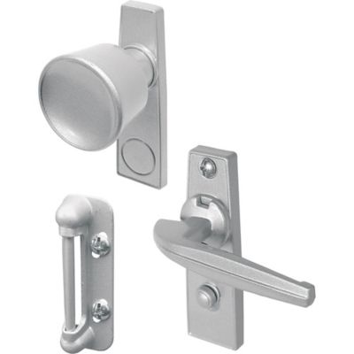 Prime-Line Tulip Knob Latch, 1-3/4 in. Mounting Holes, Aluminum 1 Set, K 5000