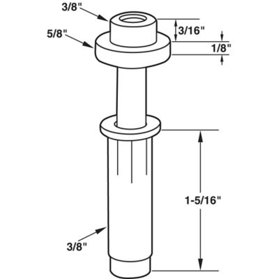Image showing  Bi-Fold Top Mount Pivot and Guide, 3/8 in. Pivot Cap, 3/8 in. Base, 2 pk., N 7302