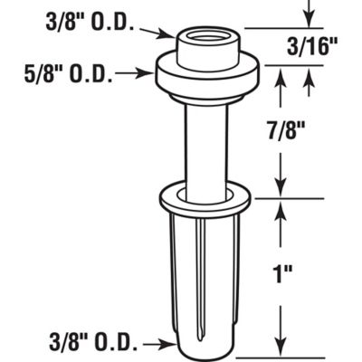Image showing  Bi-Fold Top Mount Pivot and Guide, 3/8 in. Pivot Cap, 3/8 in. Base, 2 pk., N 7302