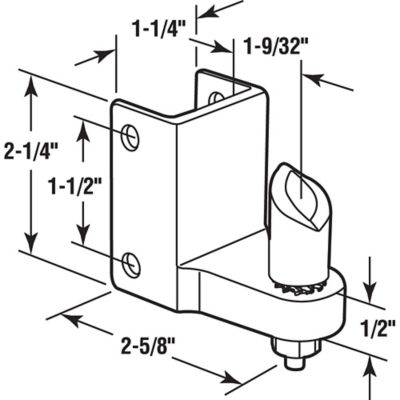 Image showing  Post Mounted Gravity Pivot Hinge, 1-1/4 in., Zamak, Chrome