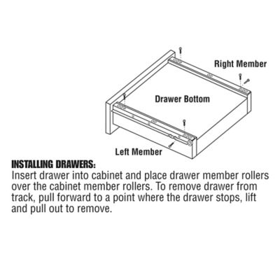 Image showing 5 th Prime-Line Steel and Plastic Self-Closing Drawer Slide Kit for Drawer Systems, 15-3/4 Inch Tracks, White, (1 Pair), R 7210