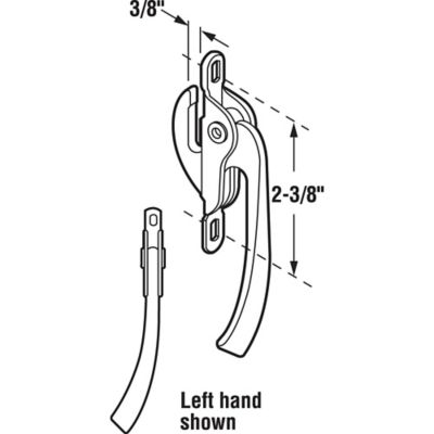 Image showing  Aluminum Diecast, Left Hand, Casement Window Locking Handle, H 3541