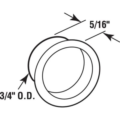 Image showing  3/4 in. Solid Brass Sliding Closet Door Finger Pulls 4 pk., N 7133