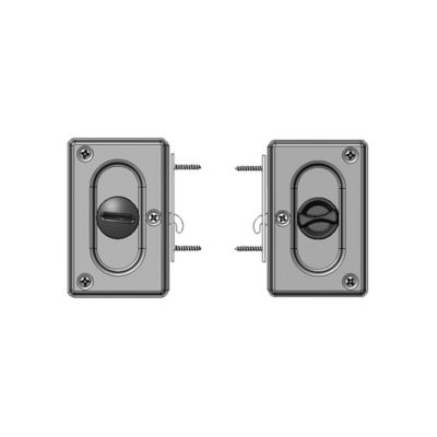 Image showing  Pocket Door Privacy Lock with Pull, Classic Bronze, 3-3/4 in., N 7368