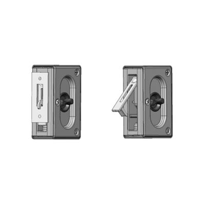 Image showing  Pocket Door Privacy Lock with Pull, Classic Bronze, 3-3/4 in., N 7368