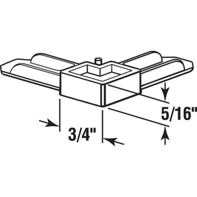 Image showing  Screen Frame Corner, 5/16 in. x 3/4 in., White Plastic, 50 pk., MP7729-50