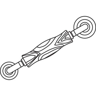 Image showing  2-1/2 in. x 2 in. Steel Nylon Wheel Roller with Wood Handle, P 7629