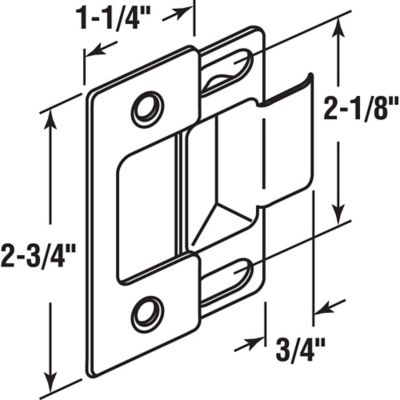 Image showing  Two pc. Adjustable Door Strike, Chrome Plated, U 10278