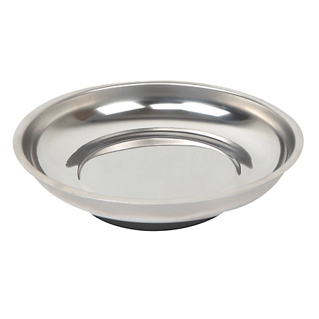 Prime-Line Round Magnetic Parts Tray, Stainless Steel Construction, Round, 1 pk., W114004