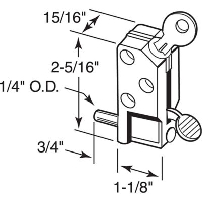Image showing  Sliding Door Lock, 5/8 in., Diecast with Hardened Steel Bolt, Aluminum, MP4046