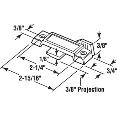Image showing  Sash Lock for Vertical and Horizontal Sliding Windows, 2-1/4 in. Mounting Hole Centers, Gray Diecast, F 2659