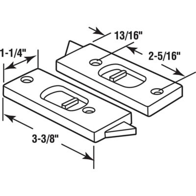 Image showing  3-3/8 in. White Plastic Window Lock with Spring-Loaded Tilt Latch, 2 pk., F 2599