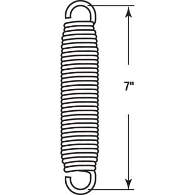 Image showing  Trampoline Spring, Spring Steel Construction, Bright Nickel Plated Finish, 1x7 in., Single Open Loop, 1 pk., SP 9655